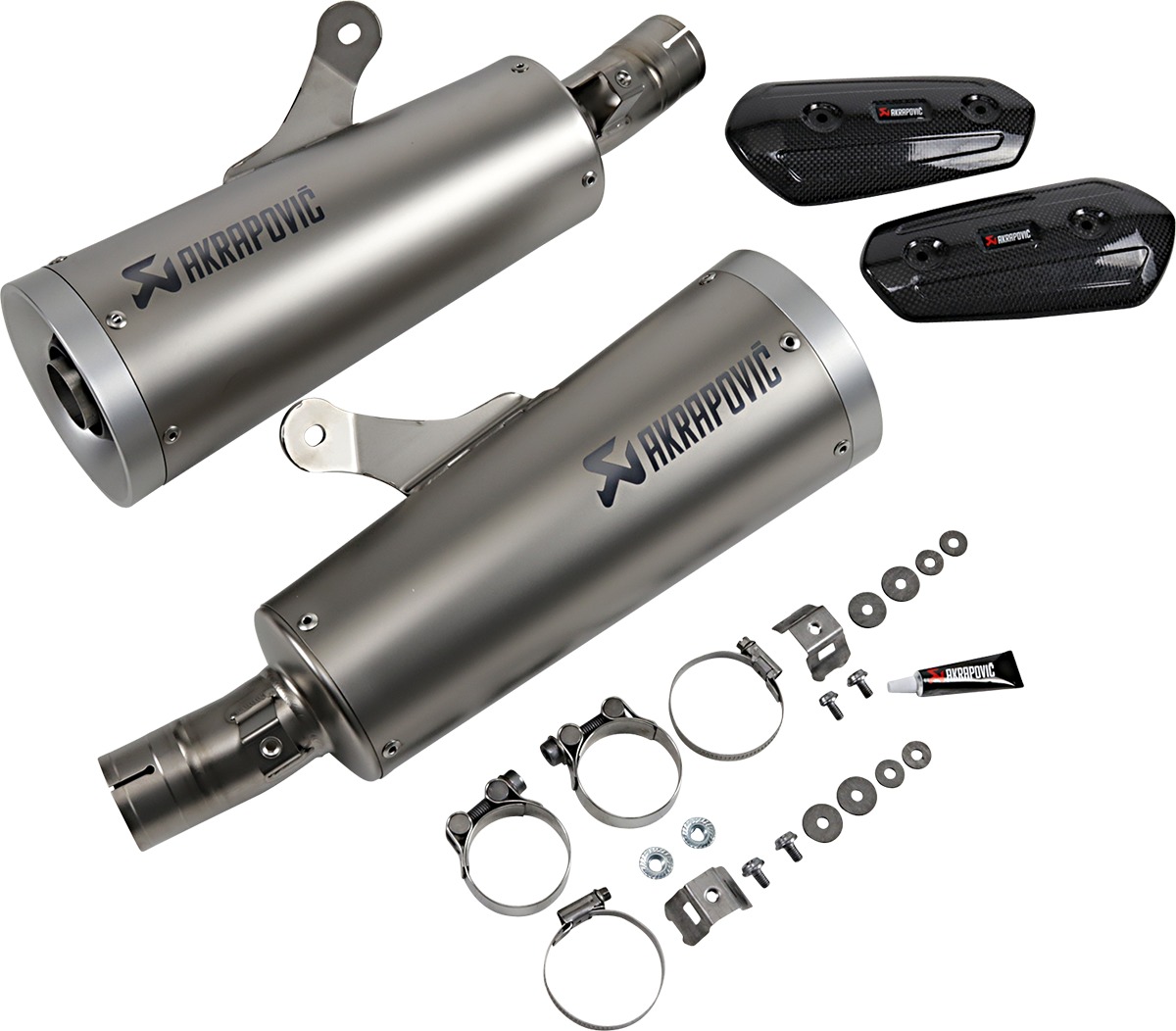 Titanium Dual Slip On Exhaust - For 09-20 Yamaha VMAX - Click Image to Close
