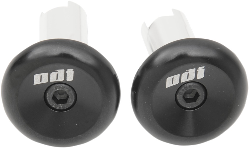 ODI Aluminum Handlebar End Plugs Black Universal Fit - Black aluminum bar end plugs for 14-19mm handlebars - Click Image to Close