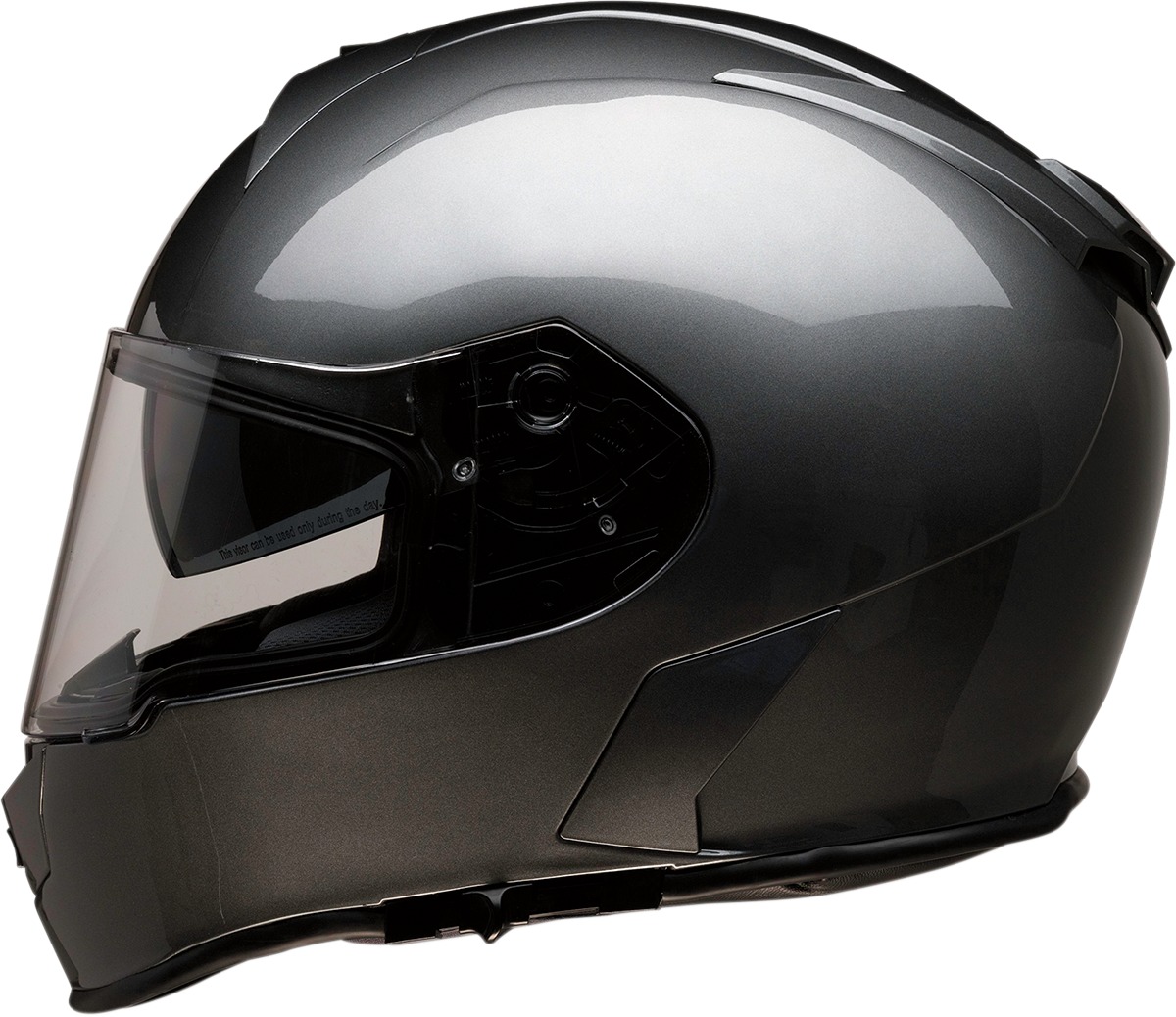 Warrant Solid Full Face Street Helmet Gloss Silver X-Large - Click Image to Close