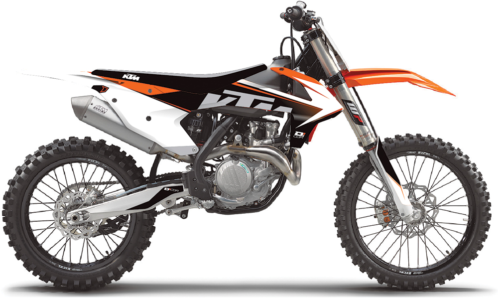 D'Cor Raceline Graphics Kit Complete White Fits 13-16 KTM 125-500 - Click Image to Close