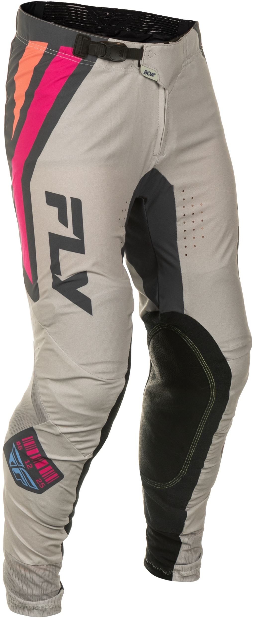 Fly Racing Lite Vice Pants Grey/Pink/Coral Men's 38 - Lightweight motocross pants for men, size 38 - Click Image to Close