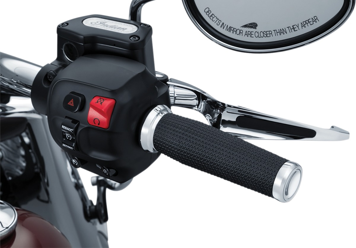 Kuryakyn Thresher Grips Chrome Pair Fits 14-17 Indian Models - Click Image to Close
