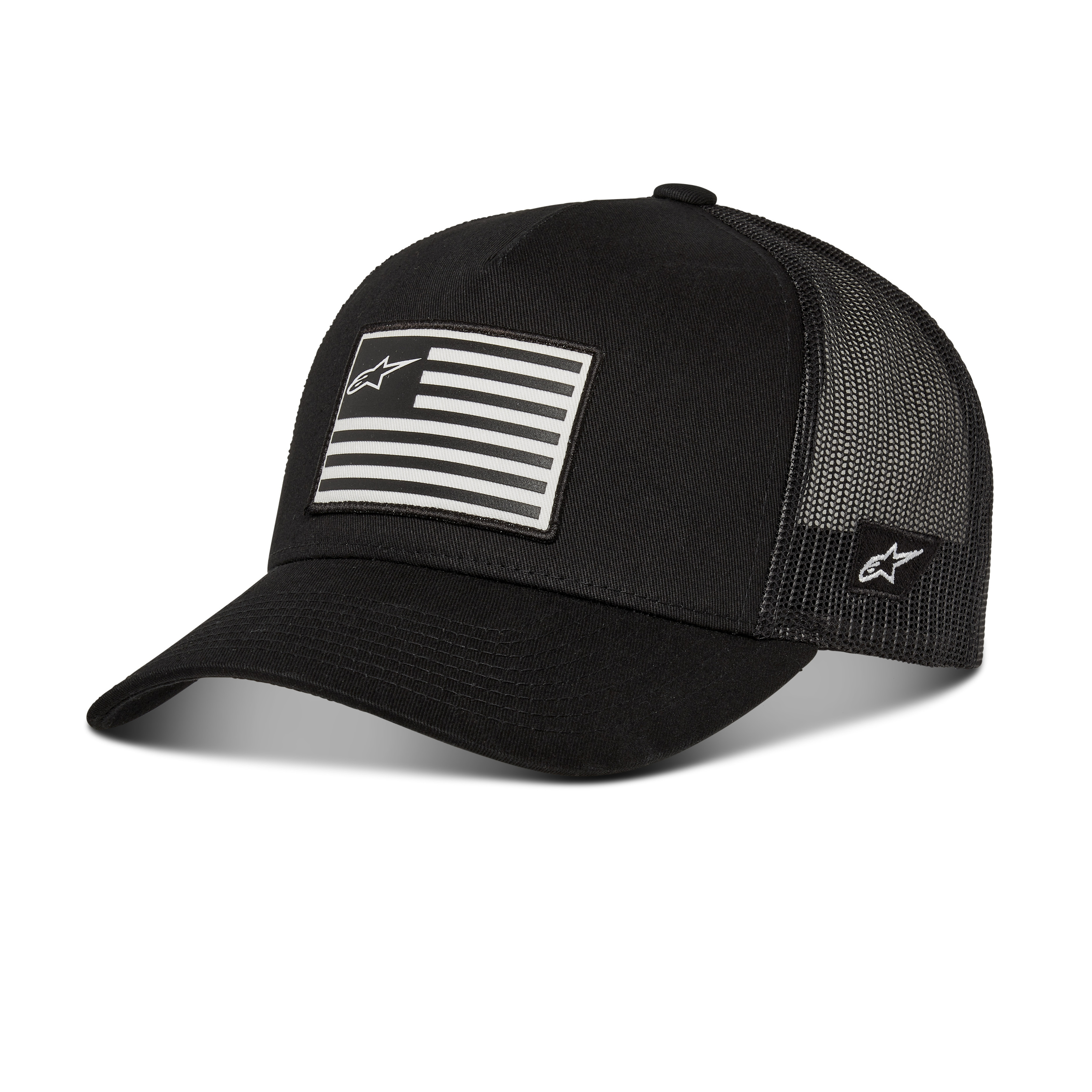 Alpinestars Flag Snapback Hat Black One Size Fits Most - Black snapback hat, one size fits most - Click Image to Close
