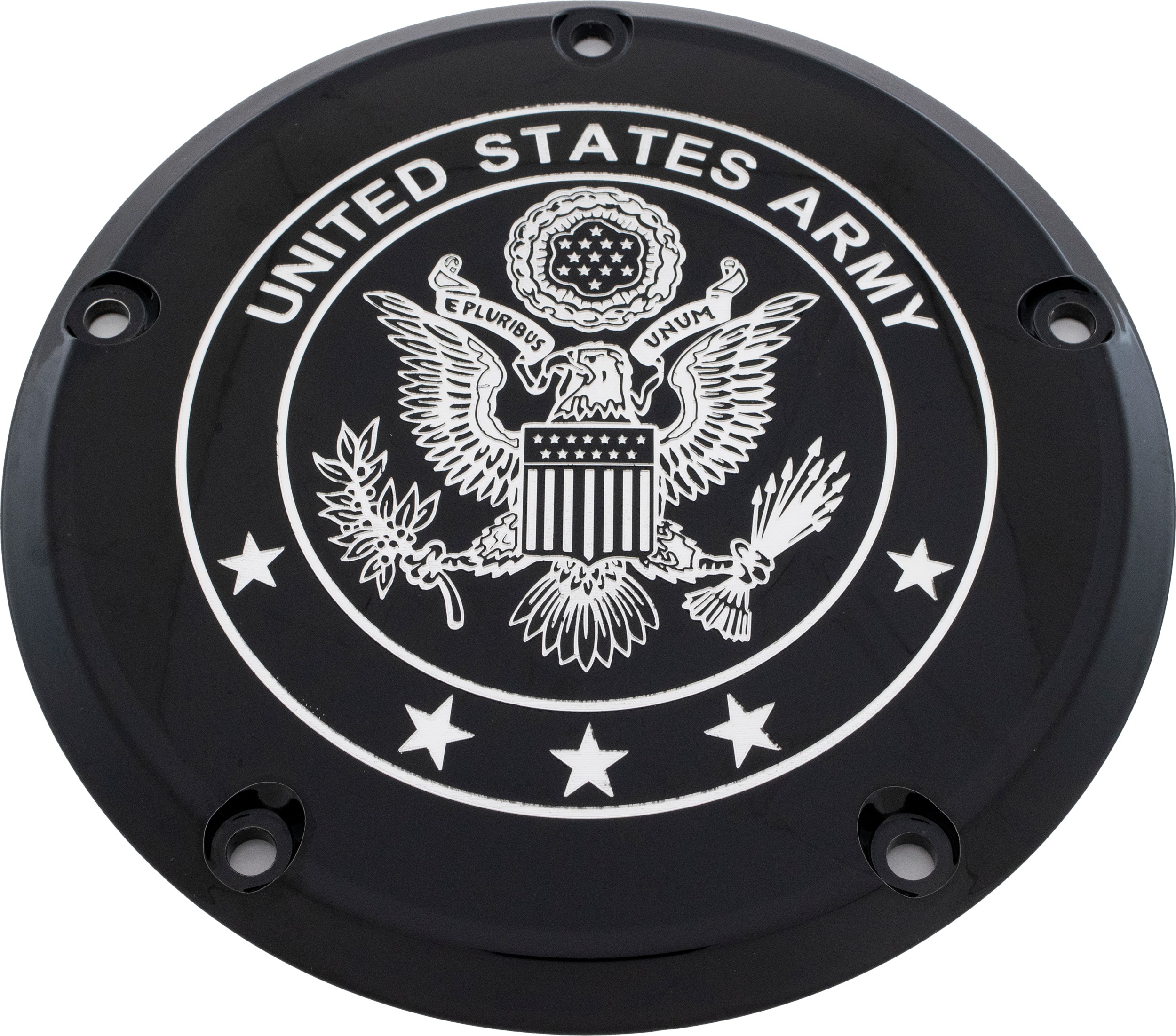 Custom Engraving 7 TC Derby Cover Army Black For Harley Davidson - Black Army derby cover For Harley Davidson models - Click Image to Close