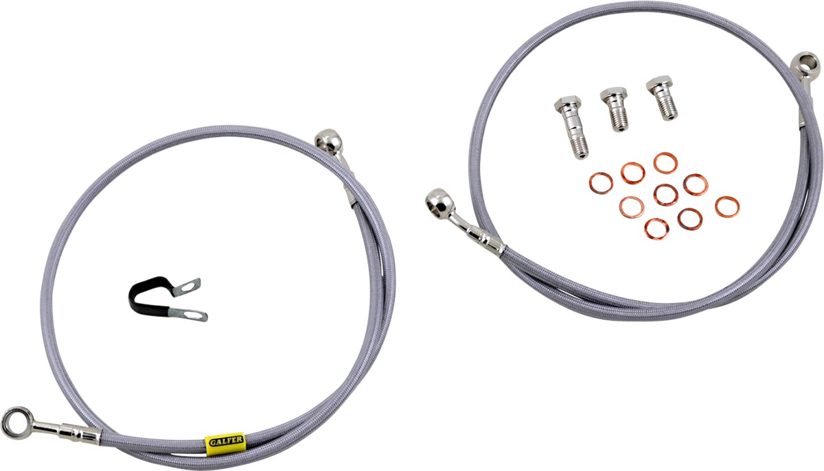 Stainless Steel Front Brake Line Kit - 2 Lines - For 85-07 Yamaha 1200 V-Max - Click Image to Close