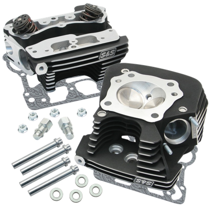 Super Stock 89cc Cylinder Head Kit Wrinkle Black by S&S Cycle Fits 08-16 Touring - Click Image to Close