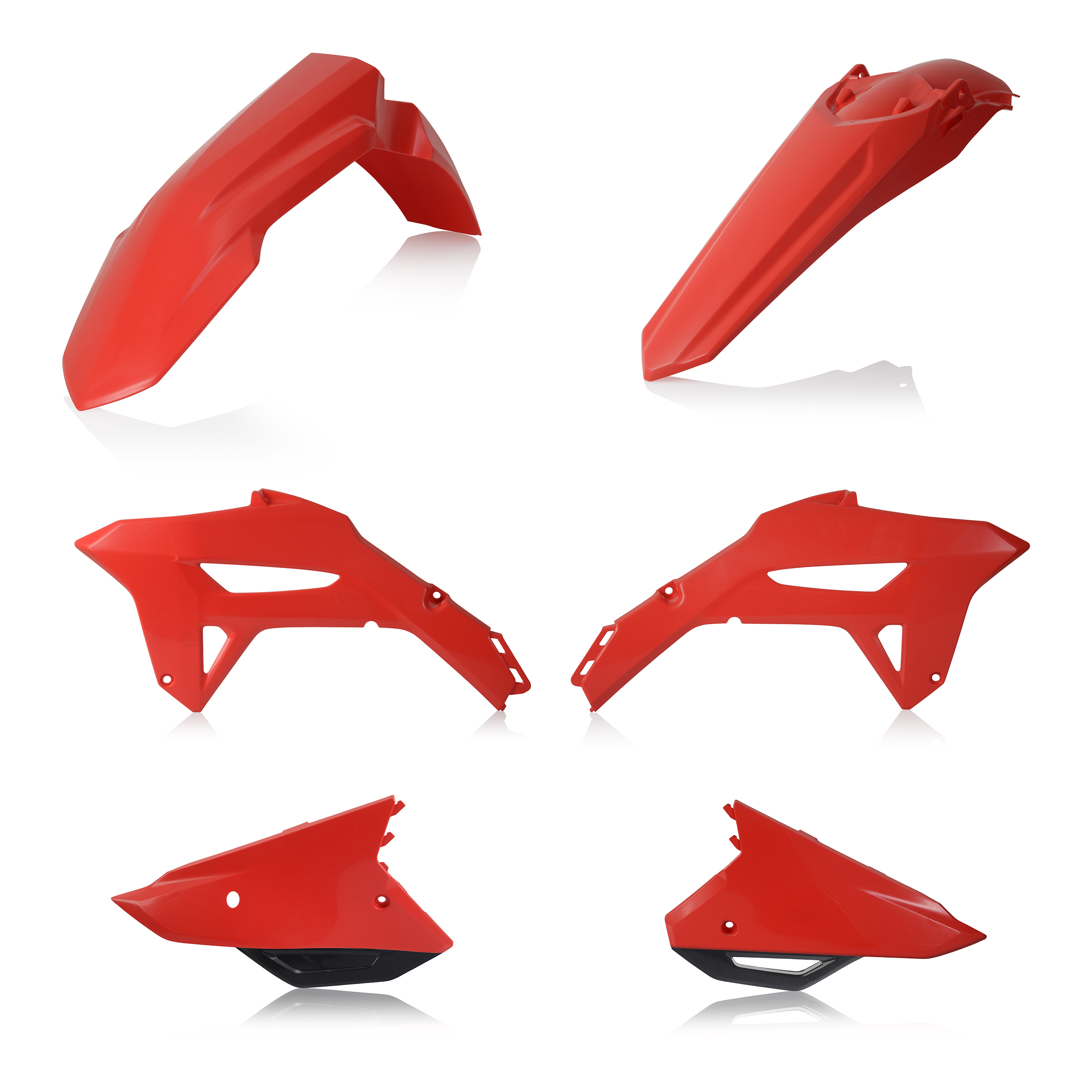 Acerbis Plastic Kit Black Red For Honda CRF250R 22-24 CRF450R 21-24 - Plastic kit for Honda CRF250R 22-24, CRF450R 21-24 - Click Image to Close