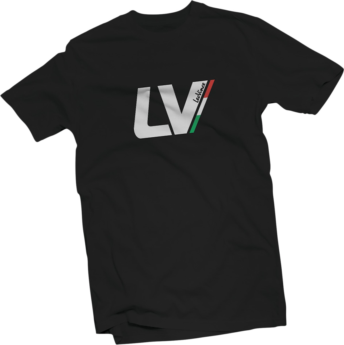 Leovince Men's T-Shirt Black/White XL - 100% cotton short sleeve tee, size XL, black/white - Click Image to Close