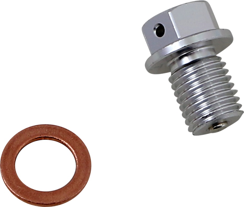 Moose Magnetic Drain Plug M12x1.50x15mm Silver Anodized Aluminum - Click Image to Close