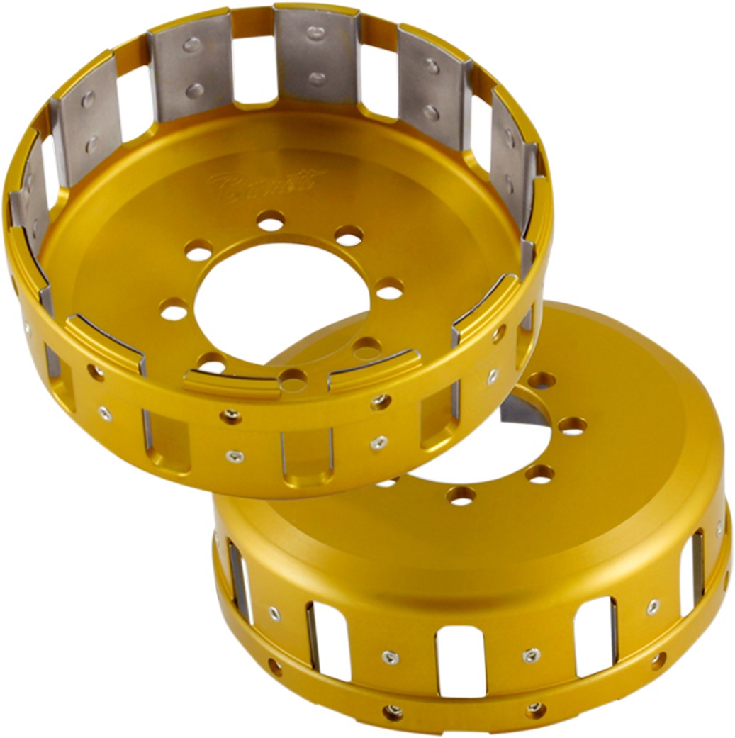 Gold Billet Clutch Basket - For Ducati 6 Speed Dry Clutch Models - Click Image to Close