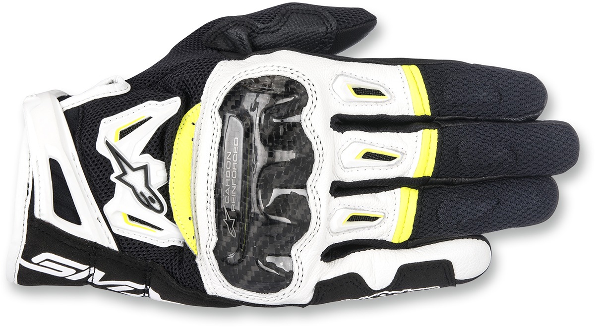 SMX-2 V2 Air Carbon Gloves Black/White/Yellow 2X-Large - Click Image to Close