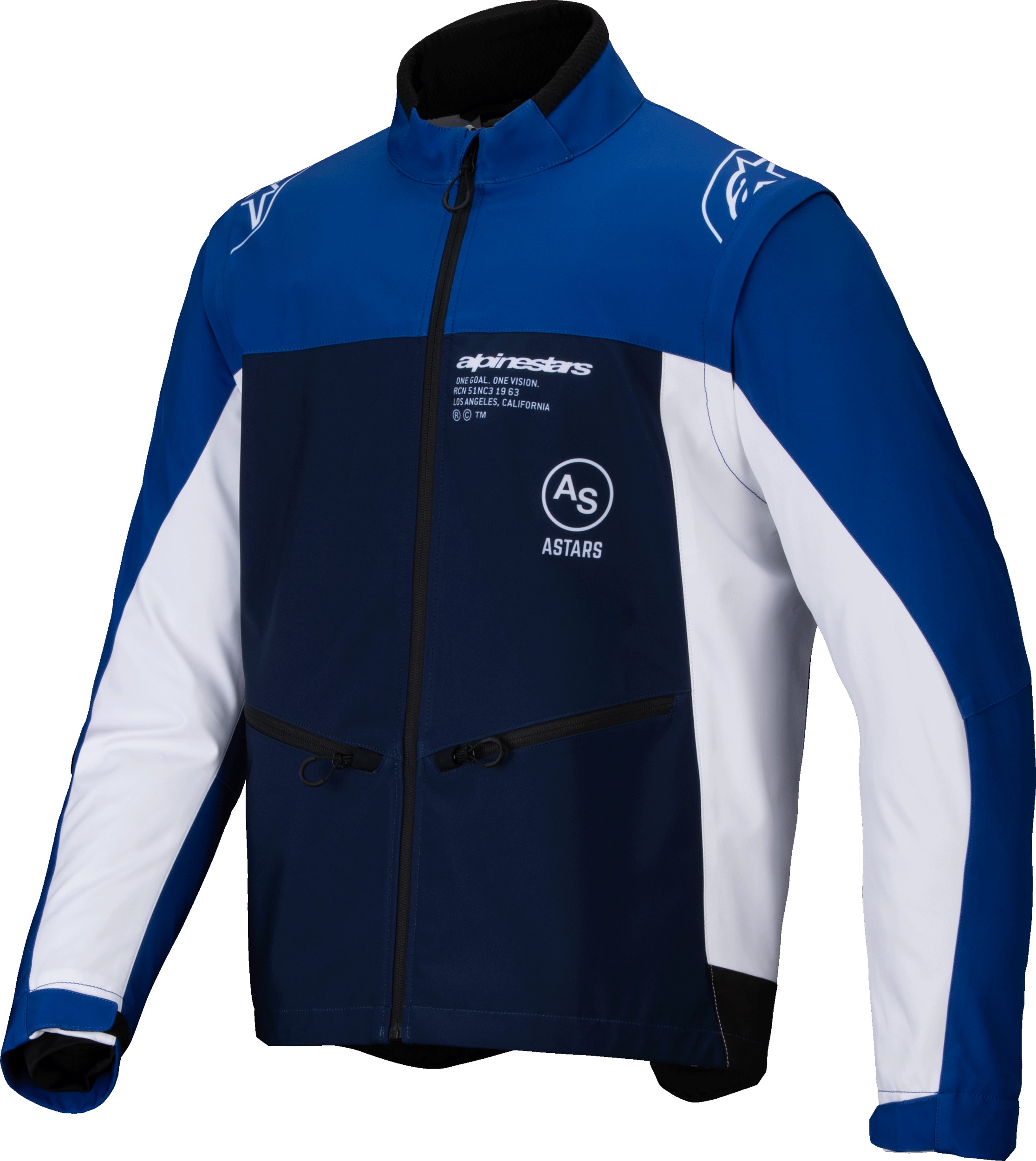 Alpinestars Lite-Dura Softshell Jacket Navy/Blue/White XL - Men's XL softshell jacket in navy/blue/white - Click Image to Close