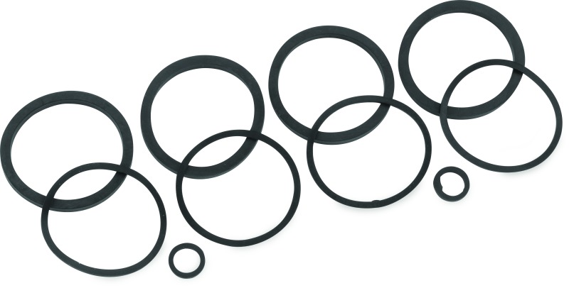 Bikers Choice 4 Piston Brake Caliper Seal Kit For Harley Replaces 44315-00 - Seal kit for H-D 4 piston calipers except Brembo - Click Image to Close