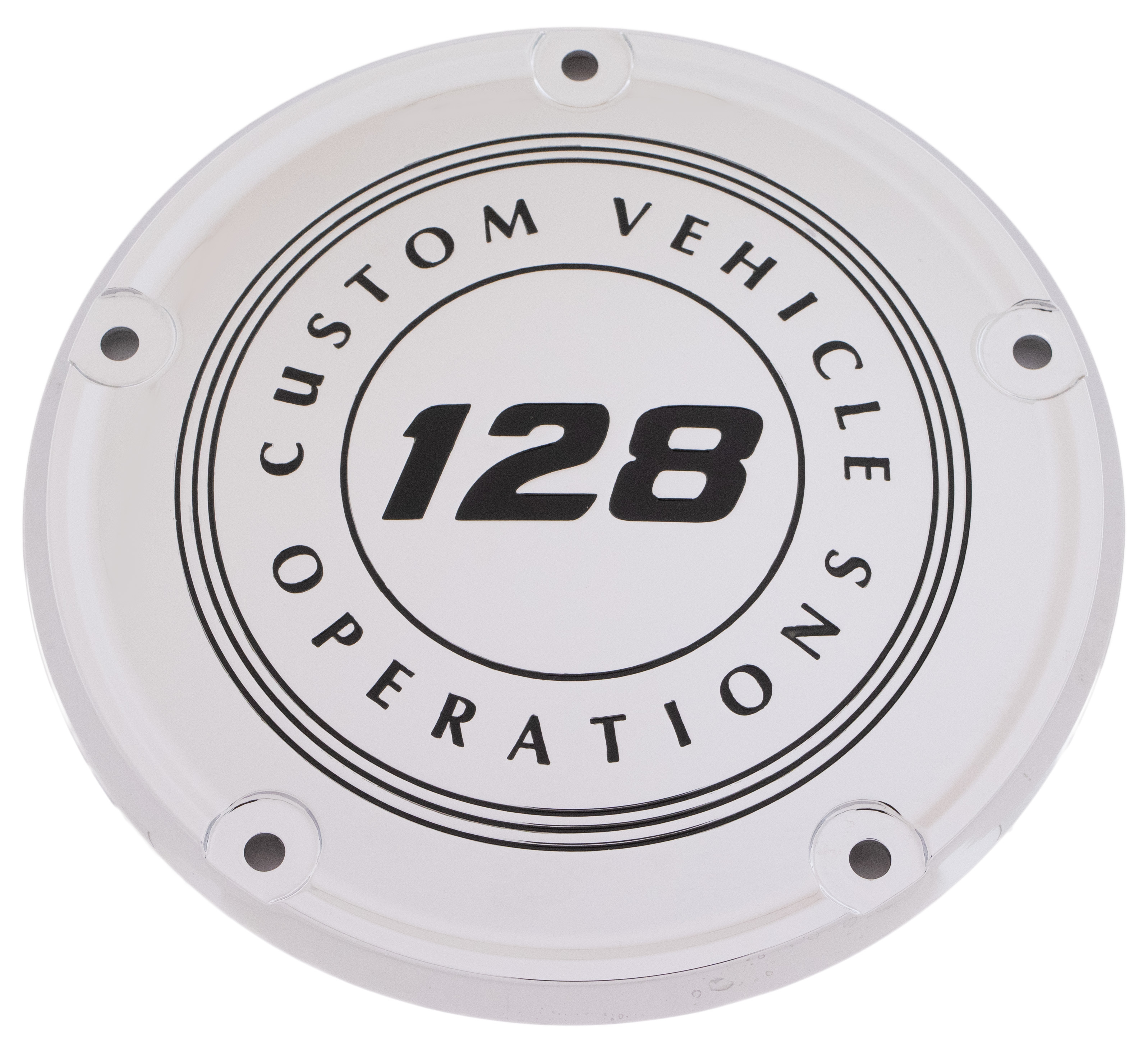 Custom Engraving 128 CVO Chrome Derby Cover For Harley M8 Softail - Chrome derby cover For Harley M8 Softail 128 CVO - Click Image to Close