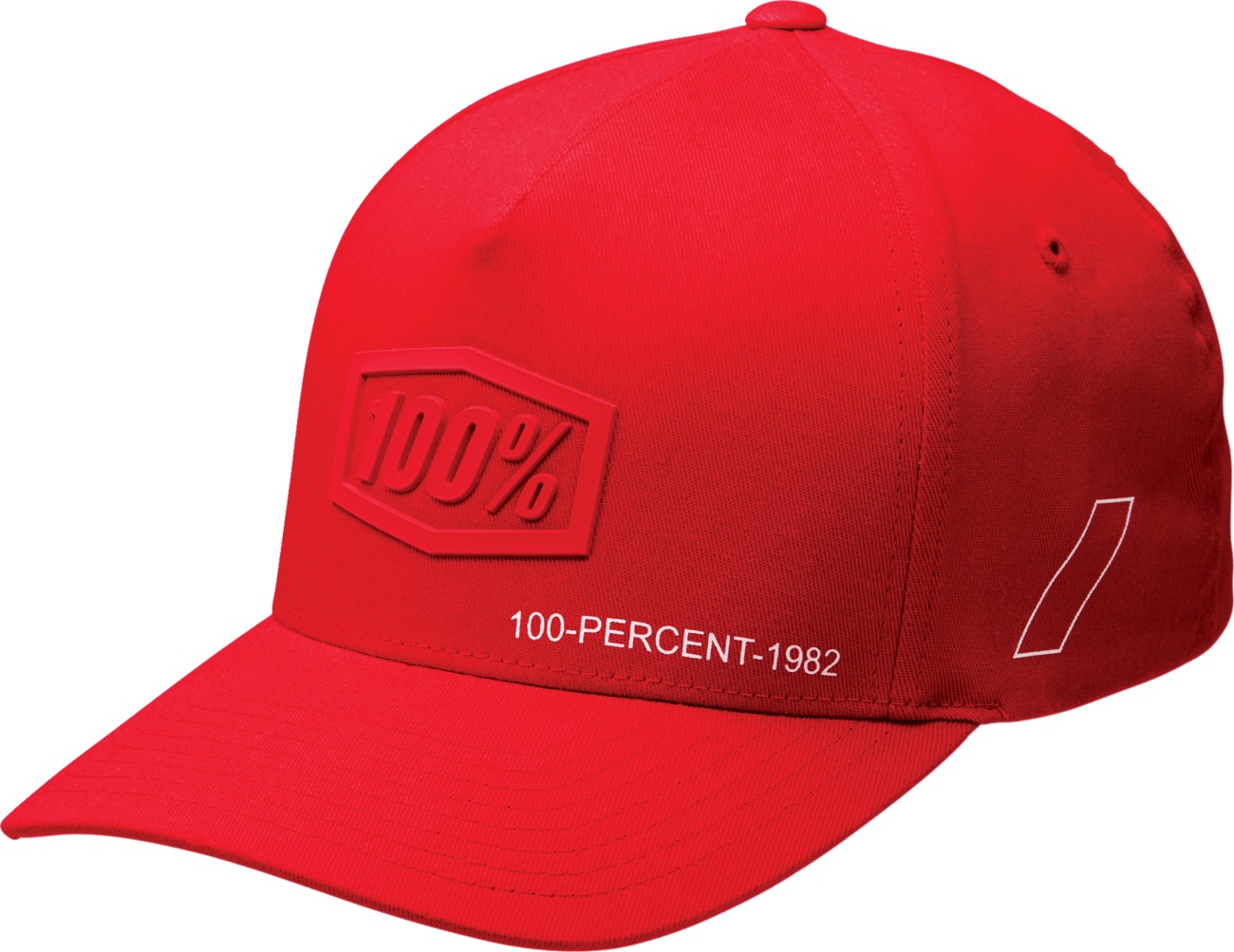 100% Shadow Flexfit Hat Red S/M Unisex - Red Flexfit hat, curved bill, S/M, unisex - Click Image to Close