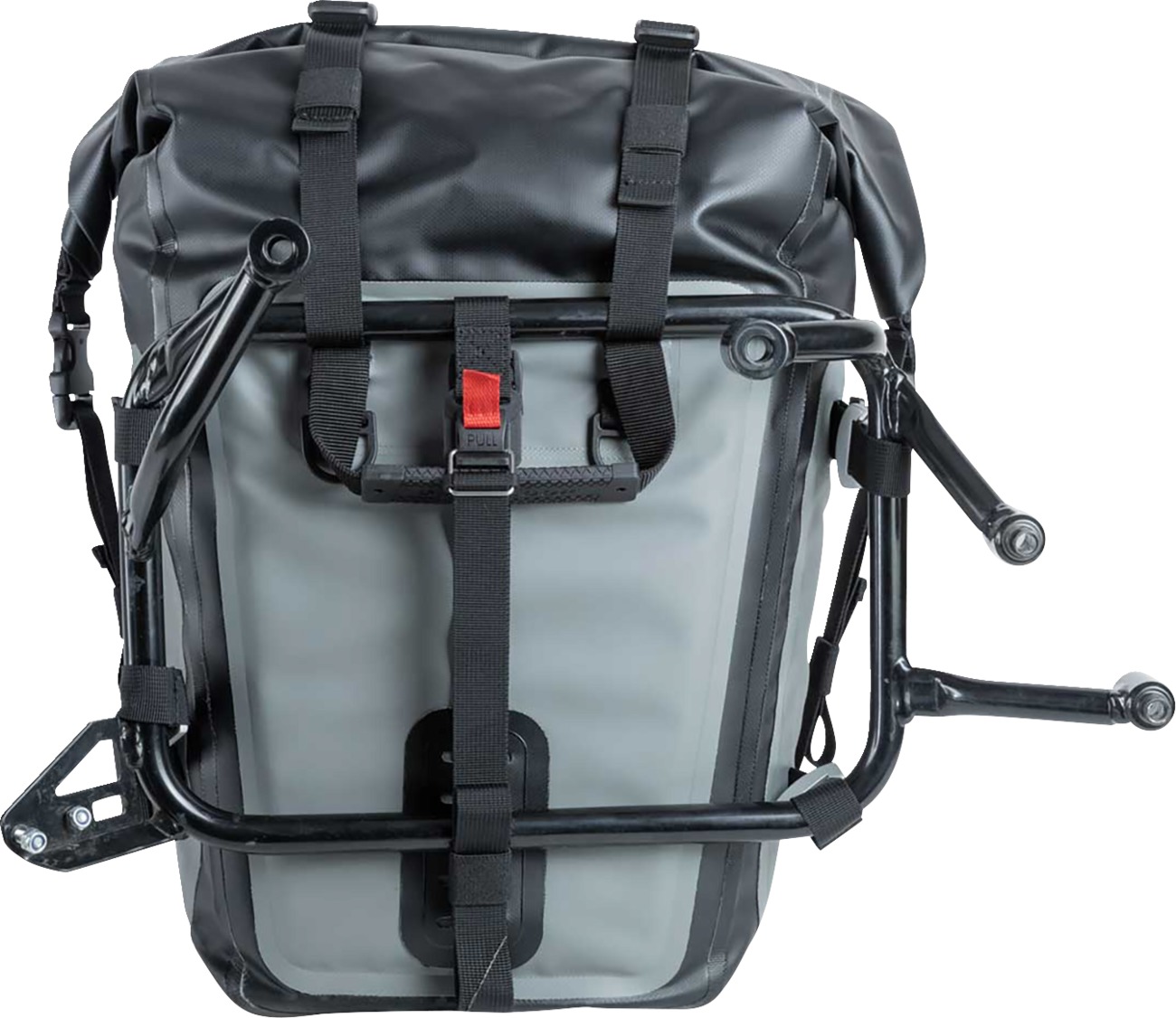 Giant Loop MotoTrekk Panniers 50L Gray/Black Pair - Waterproof 50L panniers, fits most racks - Click Image to Close