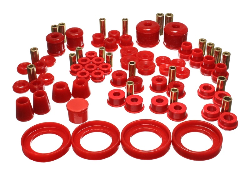 Red Hyper-Flex Master Bushing Set Fits 97-01 Honda Prelude Type SH - Click Image to Close