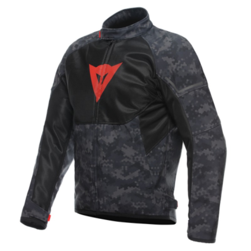 Dainese Ignite Air Jacket Camo Gray Black Fluorescent Red Size 50 - Textile motorcycle jacket, size 50, Camo Gray/Black/Red - Click Image to Close