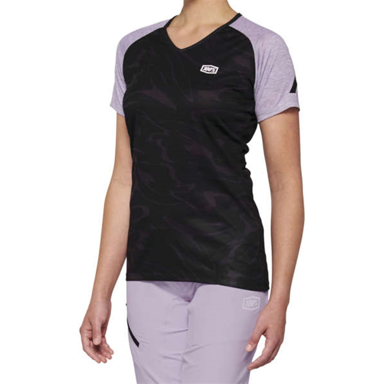 100% Women's Airmatic Jersey Black/Lavender - Click Image to Close