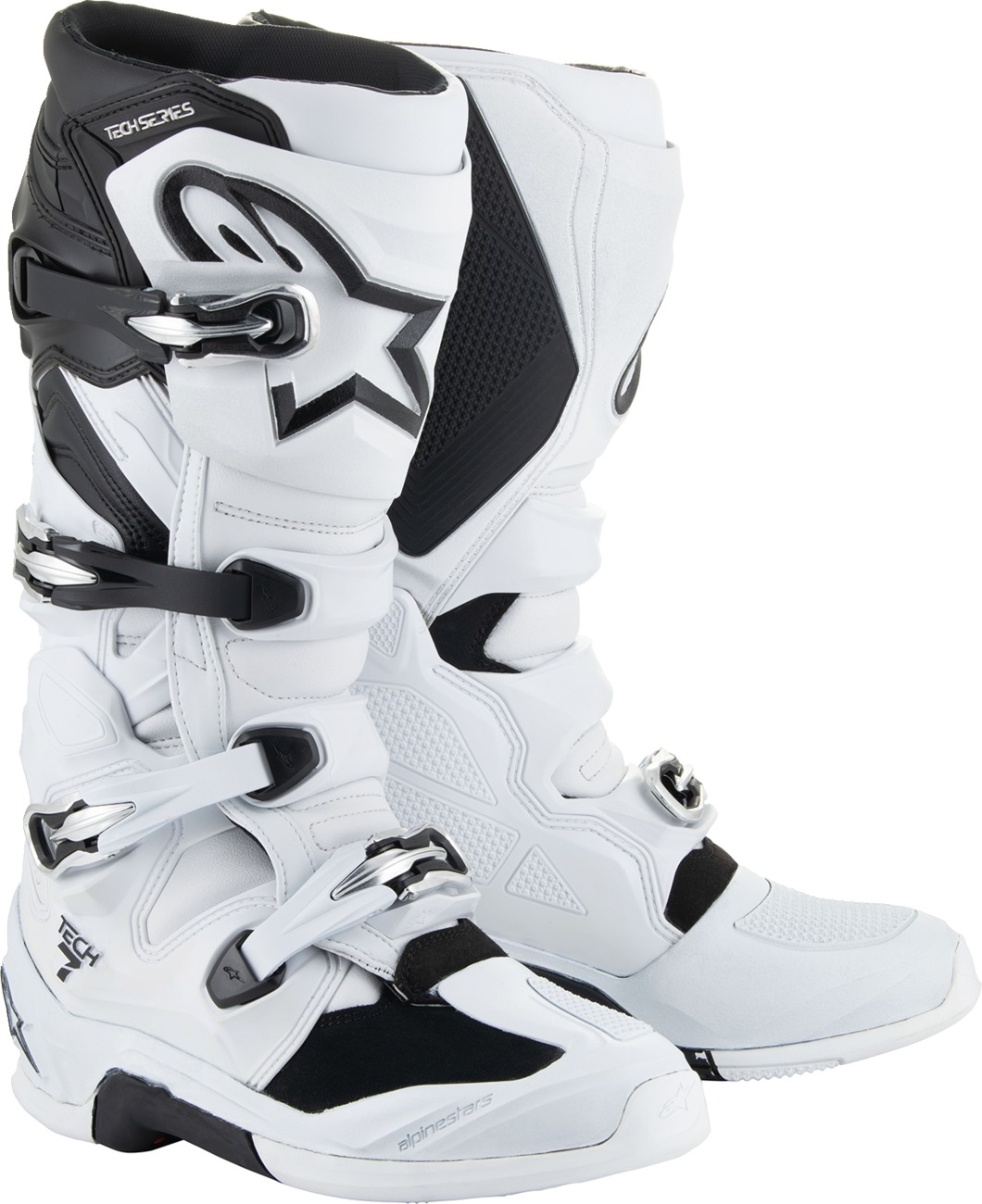 Alpinestars Tech 7 Boots White/Black US 9 - Off-road riding boots in White/Black, US size 9 - Click Image to Close