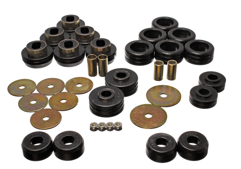 Black Body Mount Set 3.4118G by Energy Suspension Fits 92-97 GM 4WD SUVs - Click Image to Close