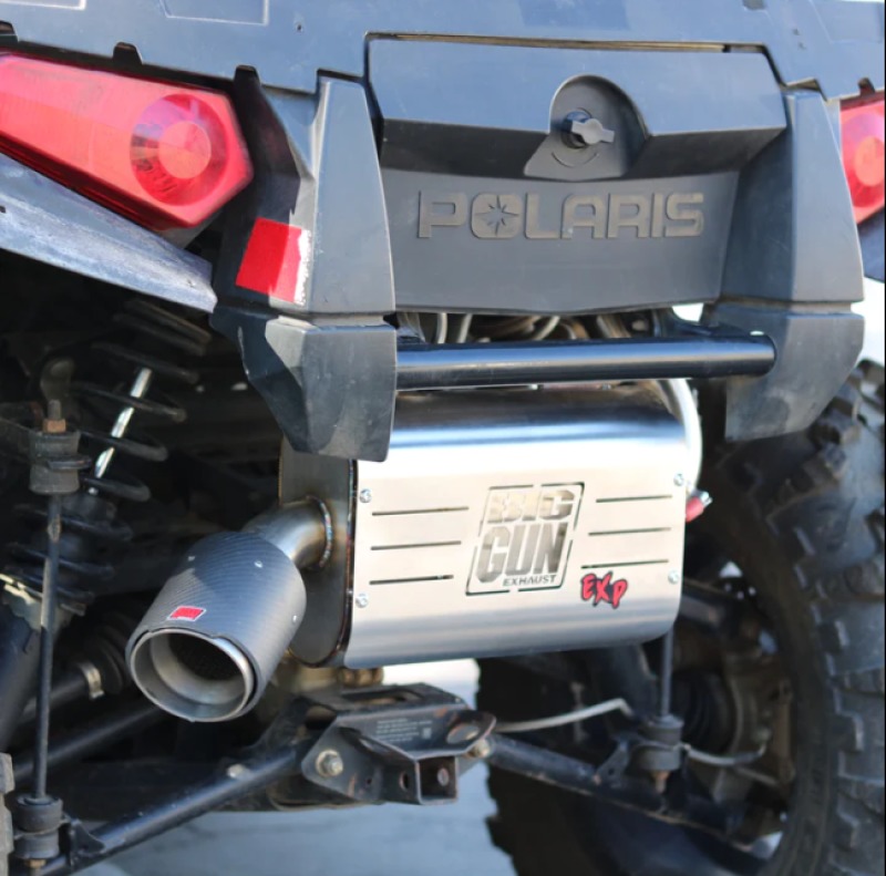 Big Gun Explorer Slip-On Exhaust Stainless Fits 09-14 Polaris Sportsman 550 - Click Image to Close