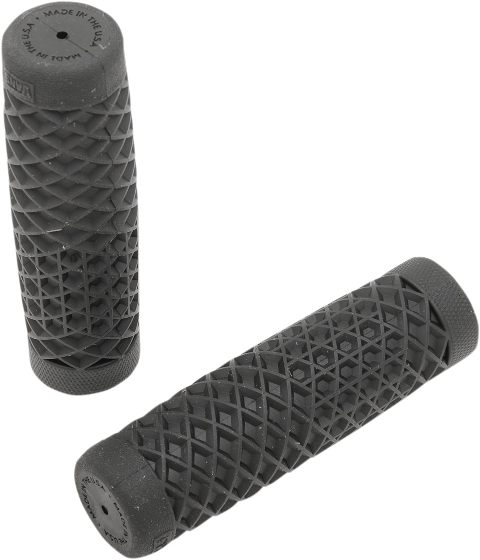 ODI Vans Grips Black 1 inch Closed End Rubber Pair - Classic Vans pattern grips, 1 in. bars, Black, Pair - Click Image to Close