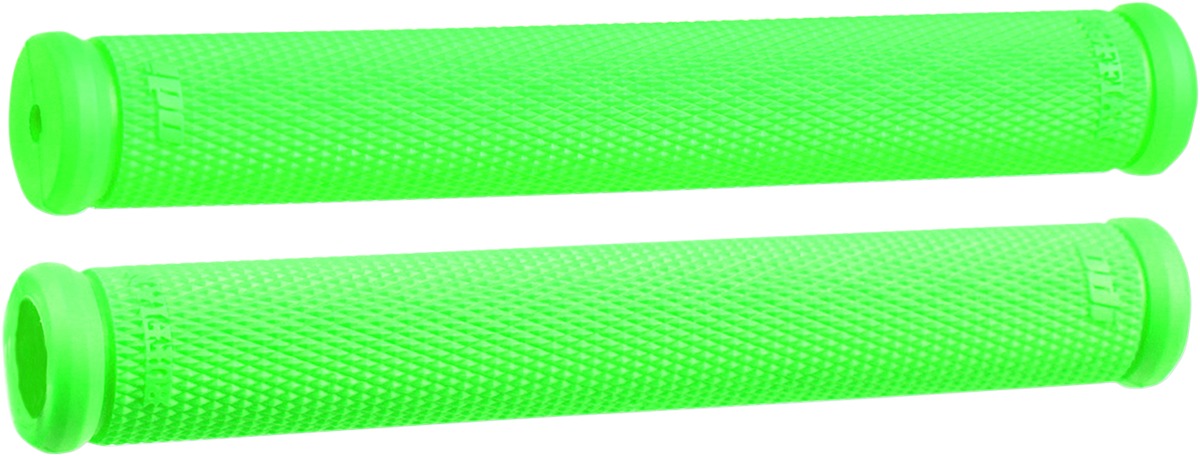 ODI Snow Ruffian Grips Green 8 Inch Pair - Diamond rubber grips for 7/8" handlebars, green - Click Image to Close