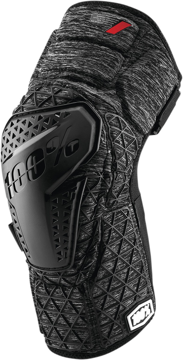 100% Surpass Knee Guards Large Heather Gray Black Unisex - High impact knee protection for cycling, size L - Click Image to Close
