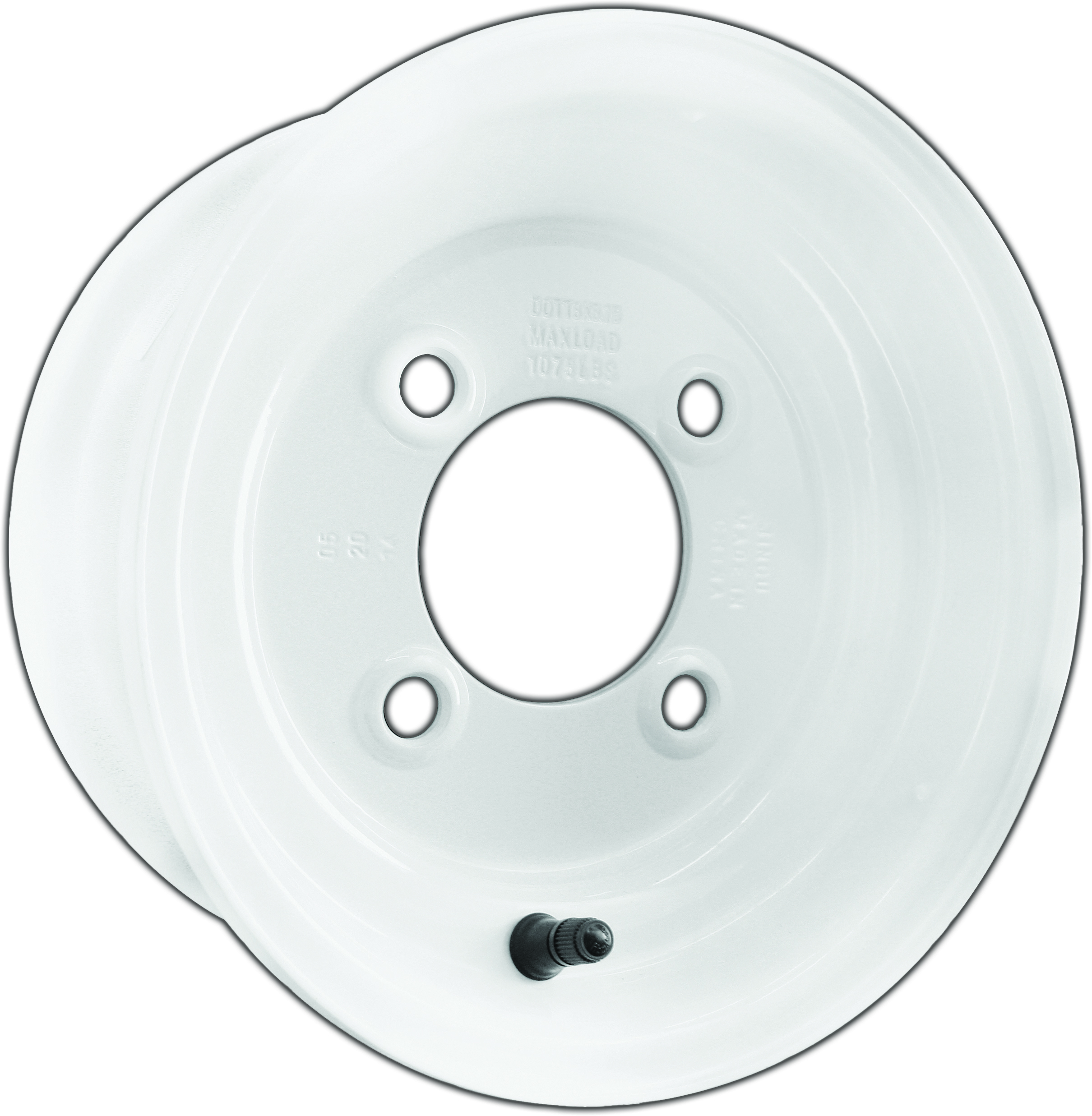 AWC Standard Steel Trailer Wheel 8x7 4 Lug White - 8x7 in. steel wheel for trailers, 4 lug, white finish - Click Image to Close