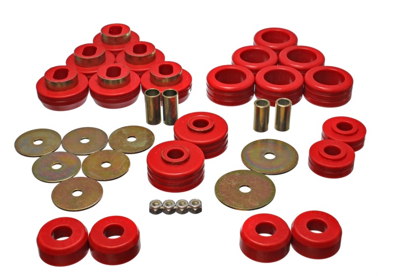 Red Body Mount Set Fits 92-97 GM Denali XL/Blazer/Yukon XL 4WD - Click Image to Close