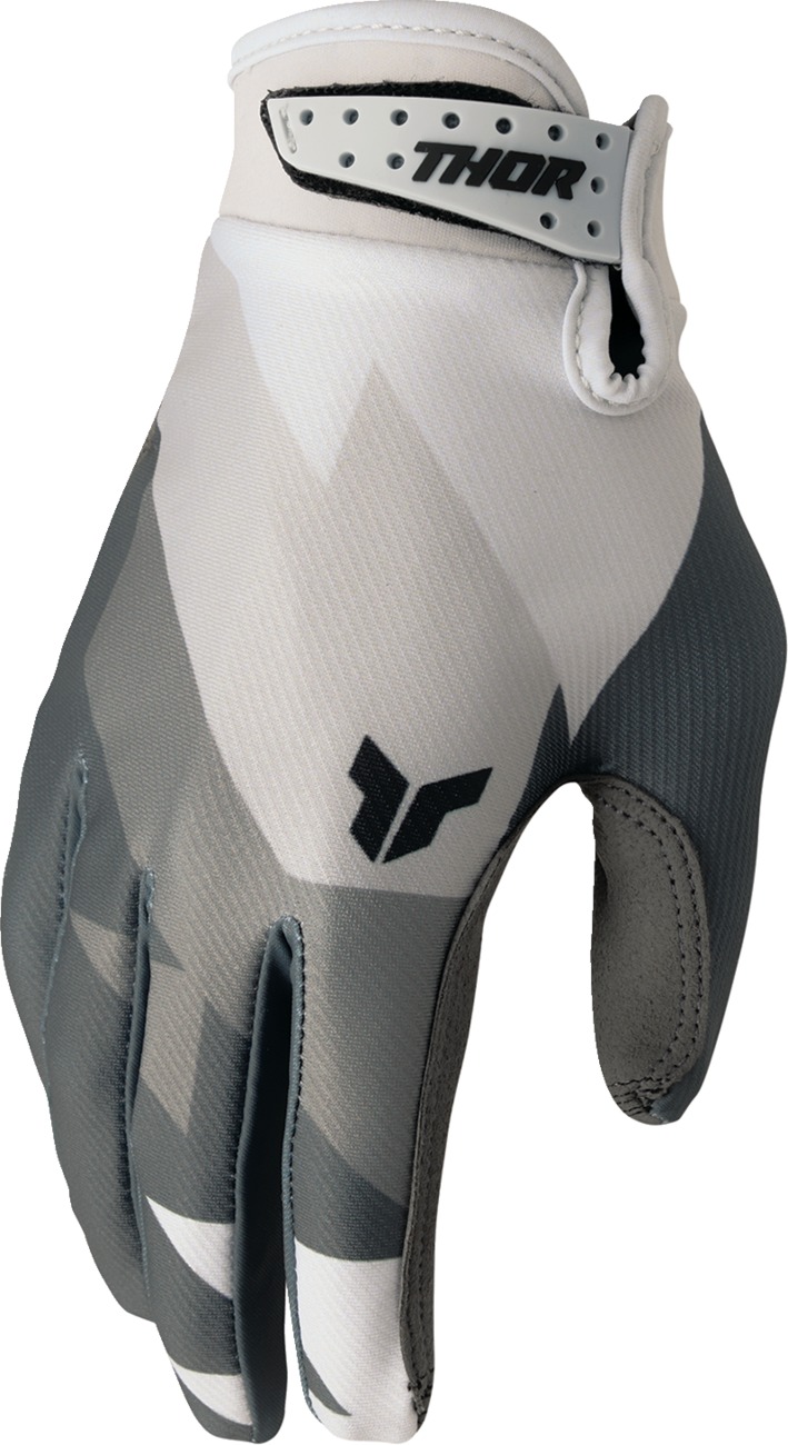 THOR LAUNCHMODE Gloves XS Off-White/Gray Men's - Short cuff gloves for street & off-road riding - Click Image to Close