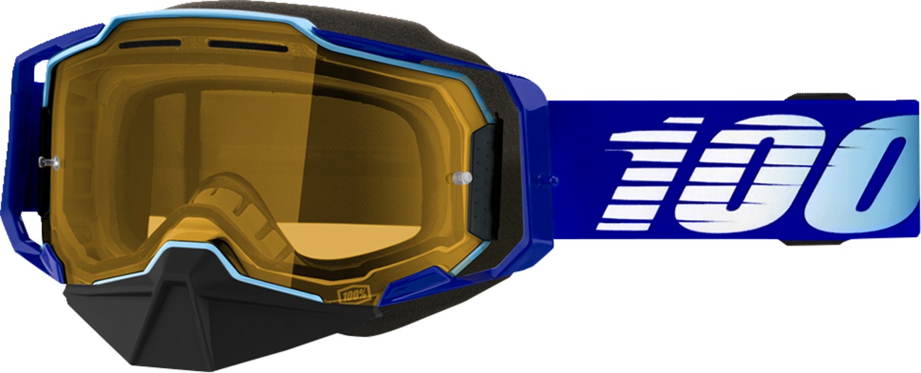 100% Armega Snow Goggle Yellow Lens Blue White Royal Adult - High impact snow goggles with yellow lens - Click Image to Close