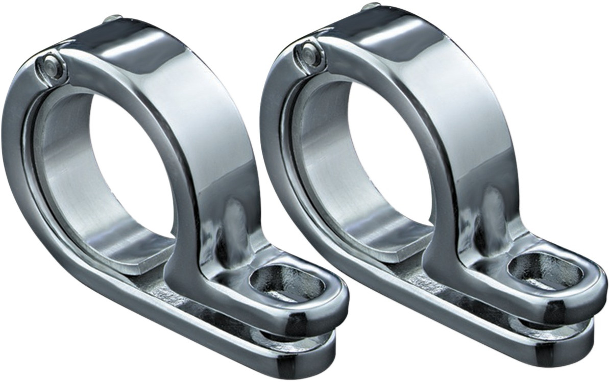 7/8" or 1" P-Clamp Set, Chromed Stainless Steel w/ Hinge - Pair of 4018 - Click Image to Close