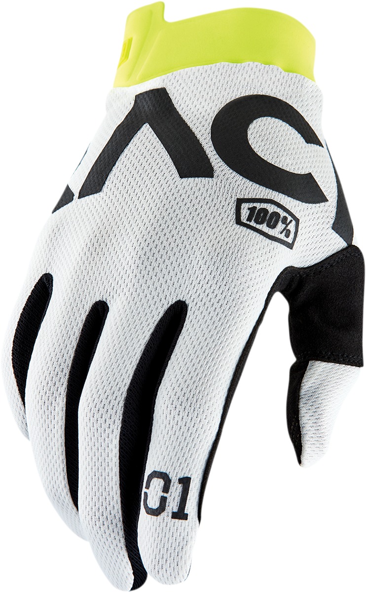100% Men's iTrack Gloves - White, Large - Click Image to Close