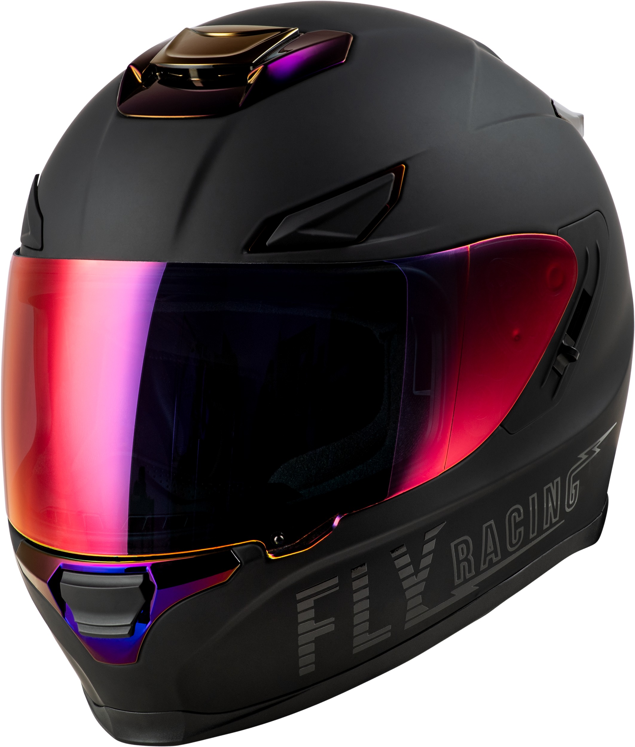 Fly Racing Sentinel Recon Helmet Matte Black/Purple Chrome 2X - Click Image to Close