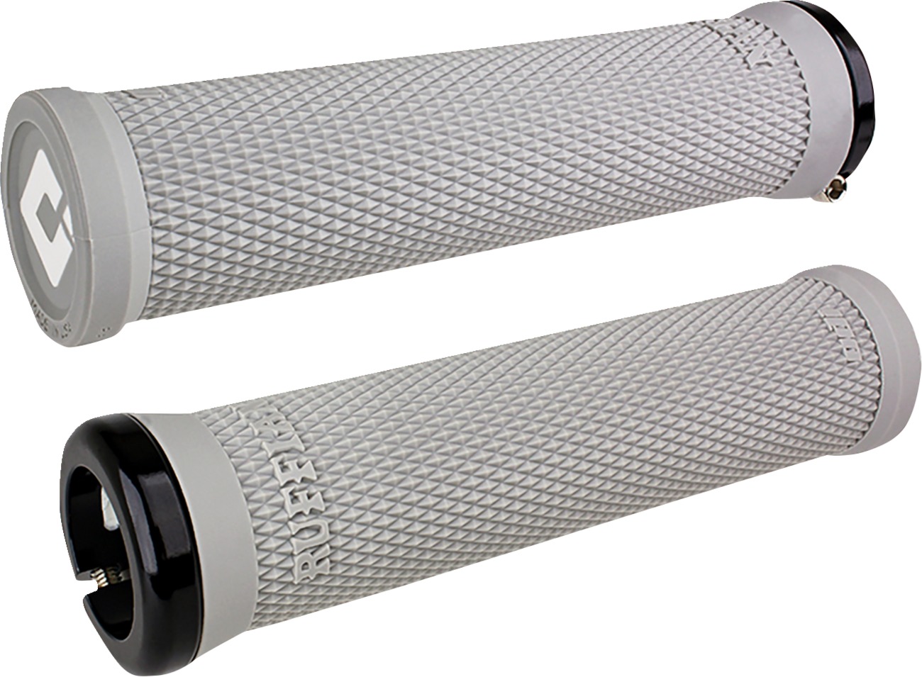 ODI Ruffian 2.1 Lock-On Grips Gray Black 135mm Pair - Lock-On handlebar grips, 135mm, Gray/Black, Pair - Click Image to Close