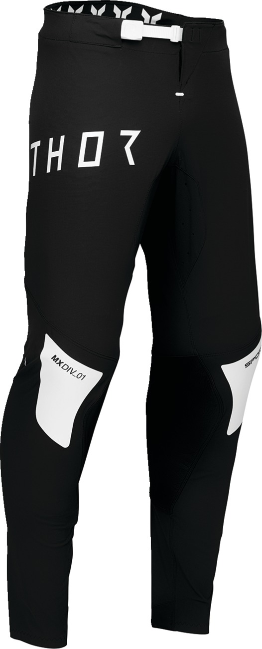 Thor Sportmode Strike Pants Black White Mens Size 36 - Athletic fit motocross pants, Black/White, Size 36 - Click Image to Close