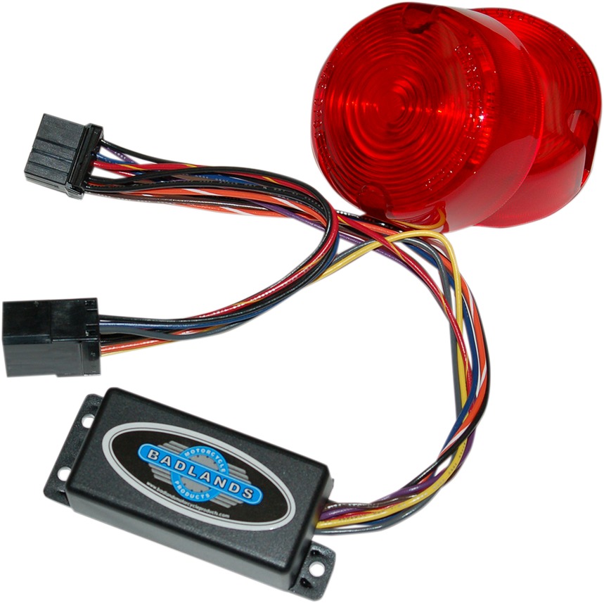 Badlands Plug In Illuminator w/Red Lens For Harley - Click Image to Close