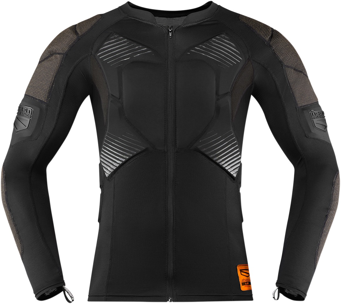 ICON Field Armor Compression Shirt Black 2XL - Motorcycle compression shirt for added protection - Click Image to Close