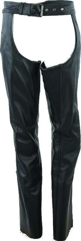 Kuryakyn Plains Leather Chaps Black Womens XL - Womens leather riding chaps, XL, Black - Click Image to Close