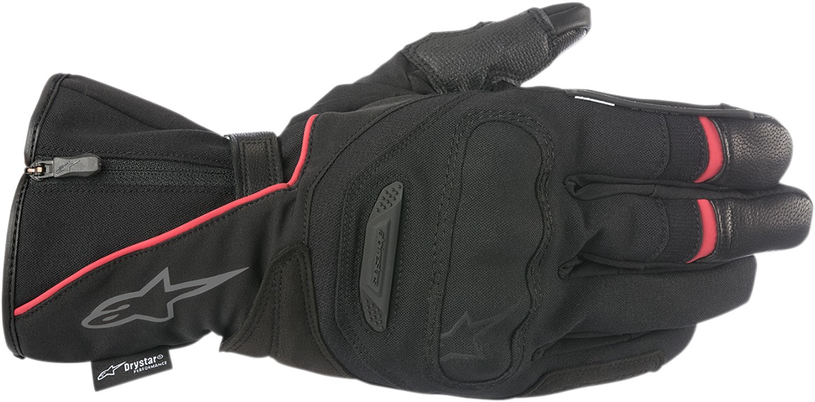 Primer Drystar Leather Street Riding Gloves Black/Red Large - Click Image to Close