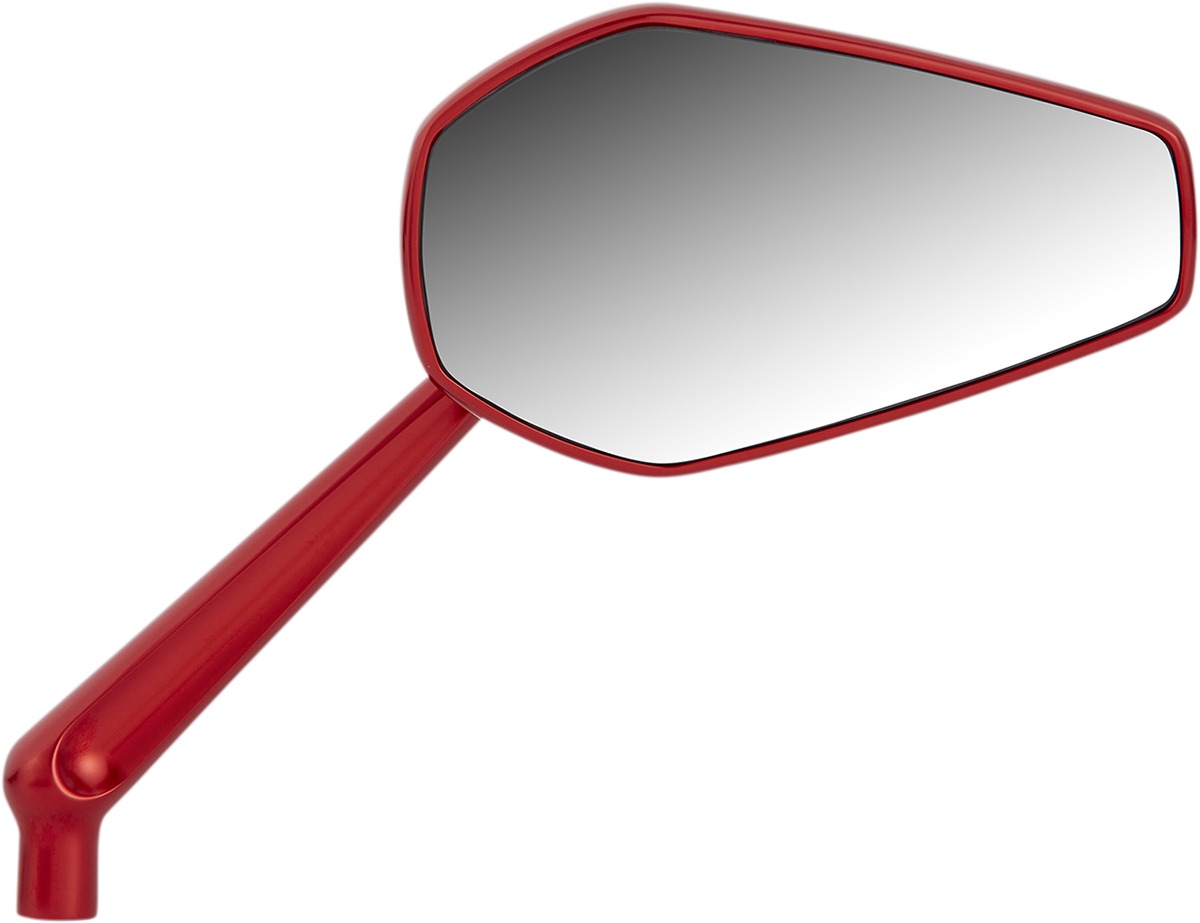 Arlen Ness Mini Stocker Mirror Left Red Aluminum - Click Image to Close
