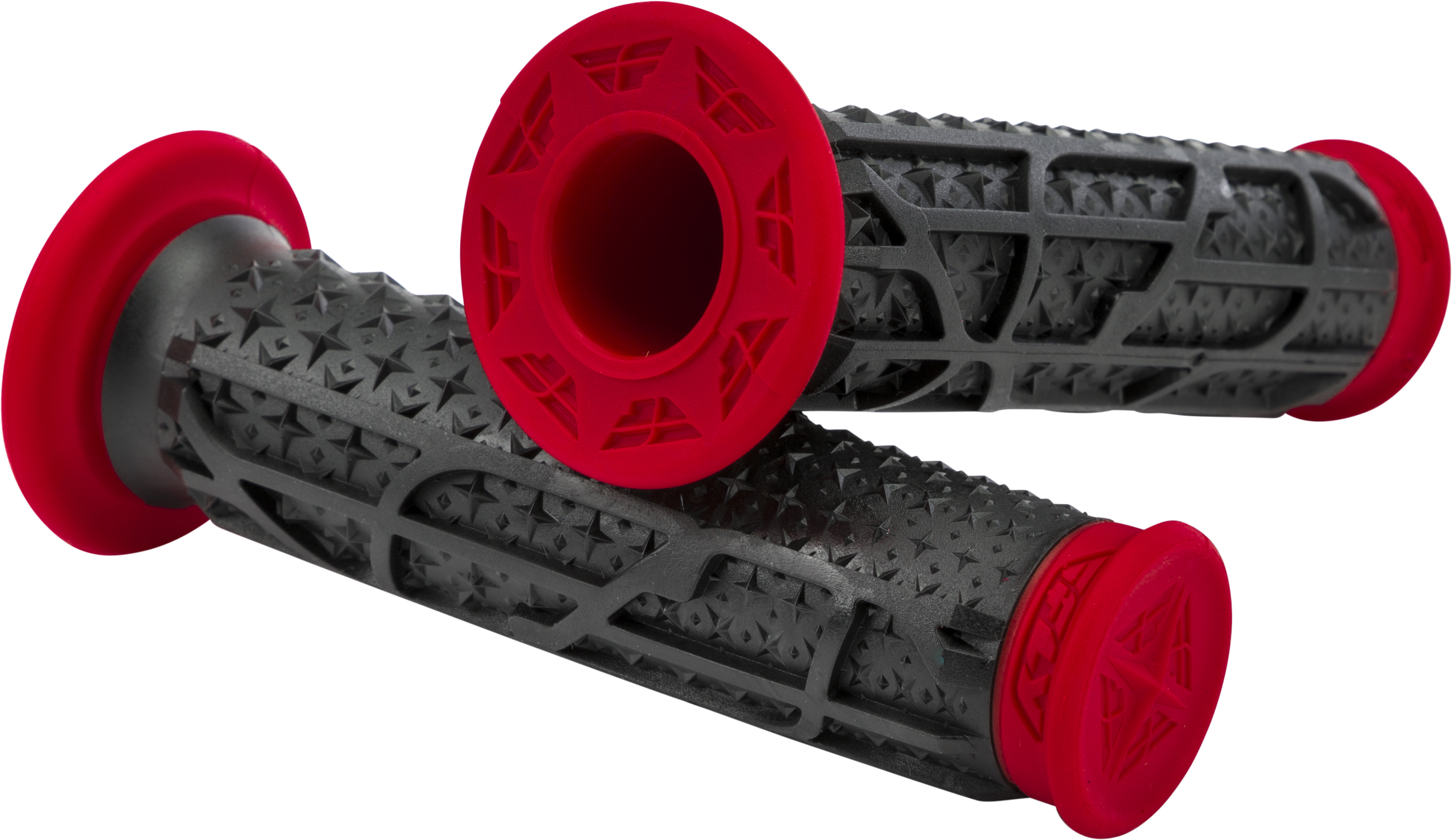 FLY Racing Pilot II ATV Grips Red/Black - Dual compound ATV grips in red/black - Click Image to Close
