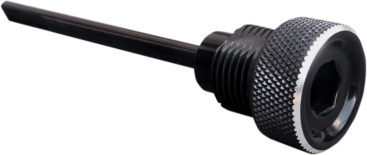 Accutronix Transmission Dipstick Black Knurled For Harley-Davidson - Black knurled transmission dipstick For Harley-Davidson - Click Image to Close