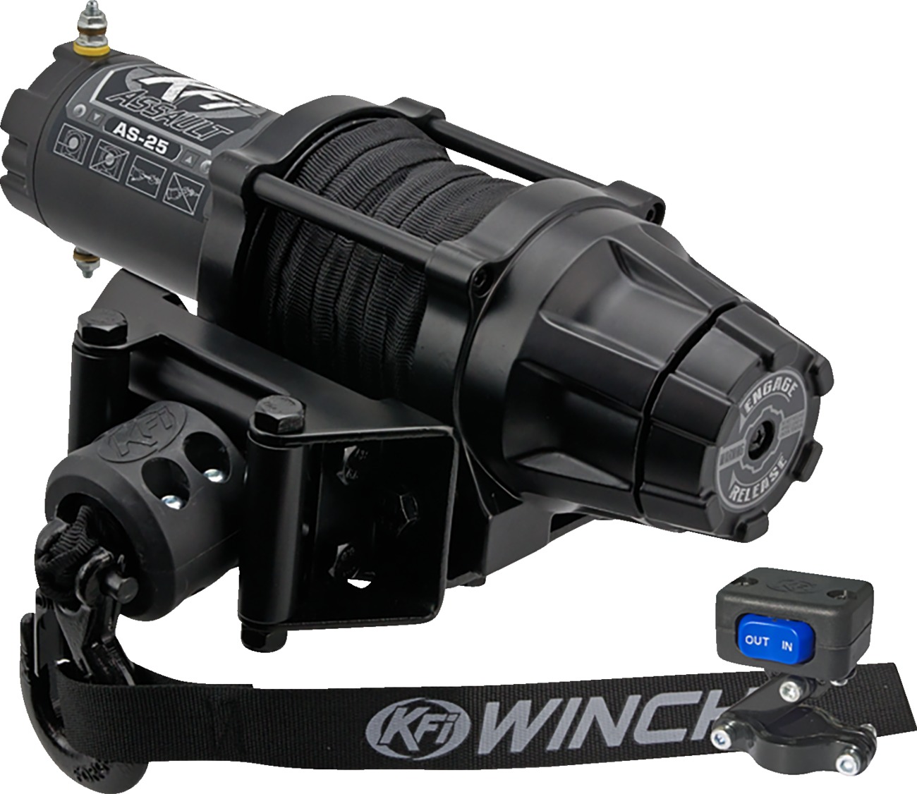 Assault Series Winch 2500 lbs. Synthetic Cable by KFI - Click Image to Close