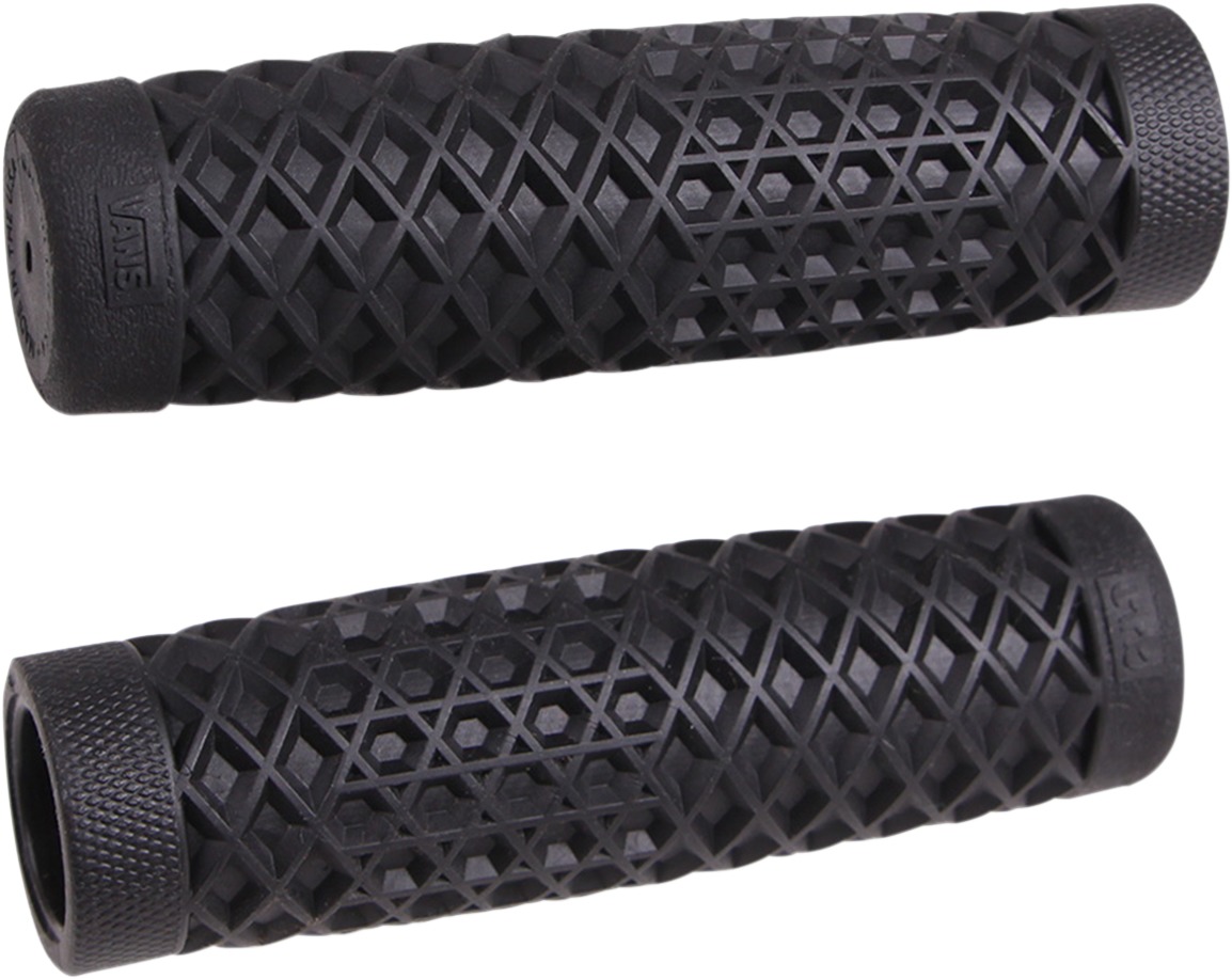 ODI Vans Grips Black 7/8 Inch Pair - Classic waffle pattern motorcycle grips, Black, 7/8" - Click Image to Close