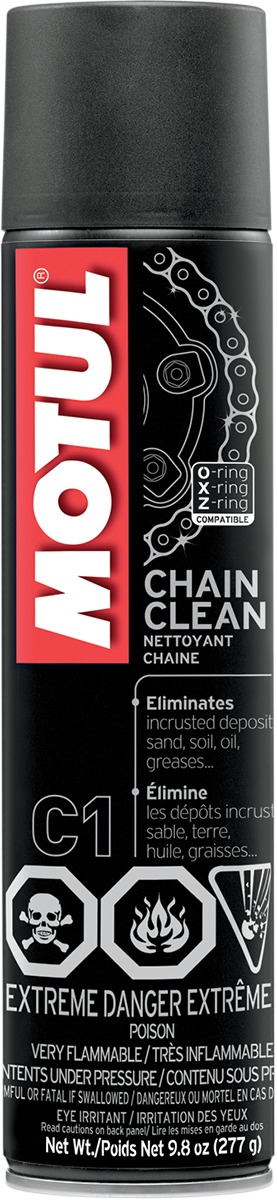 Motul C1 Chain Clean Degreaser 9.8oz Aerosol Spray - Chain degreaser for motorcycles and ATVs, 9.8oz - Click Image to Close