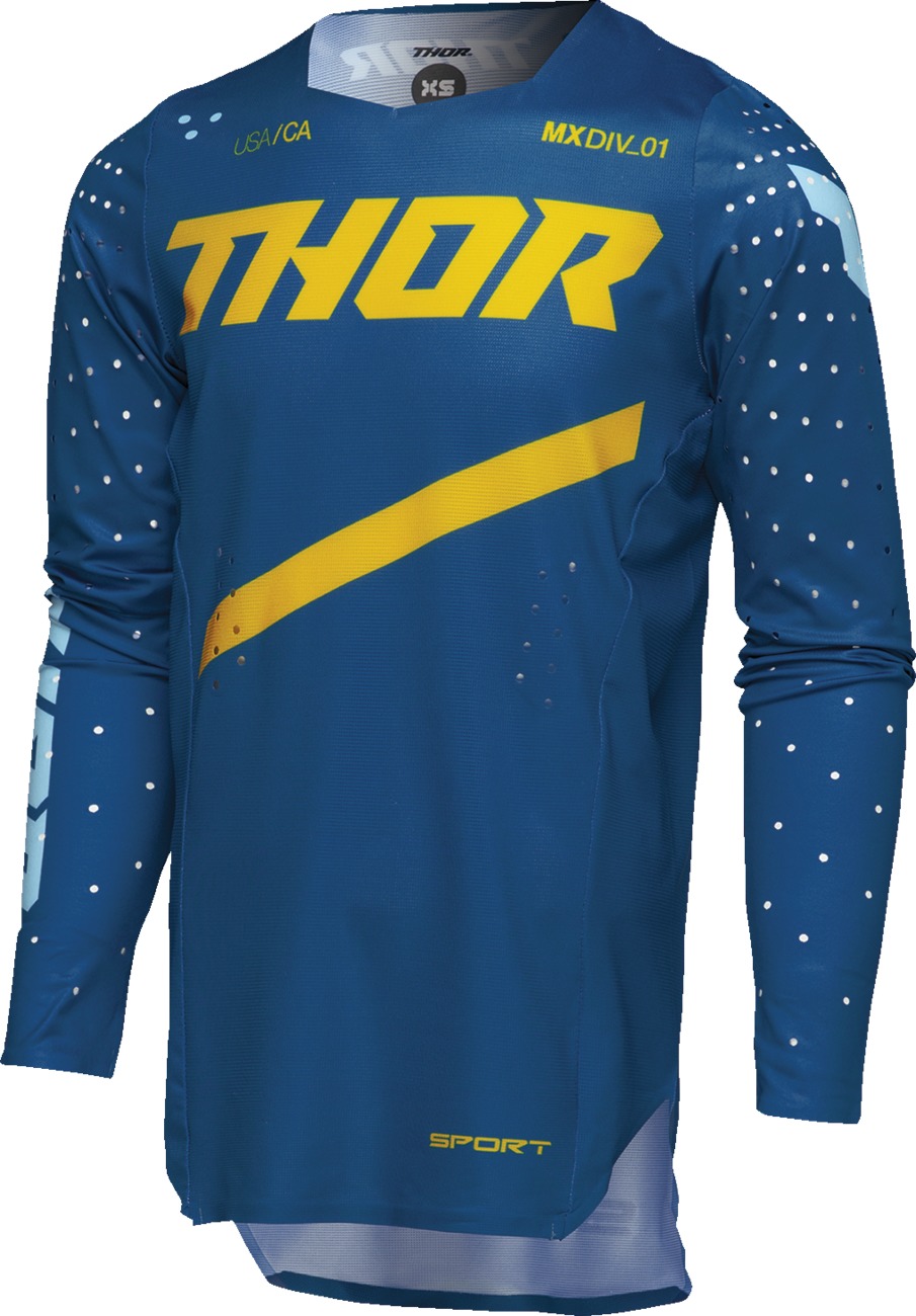 Thor Youth SPORTMODE Brave Jersey Blue Yellow Medium - Youth athletic-fit racewear jersey in blue/yellow, size M - Click Image to Close
