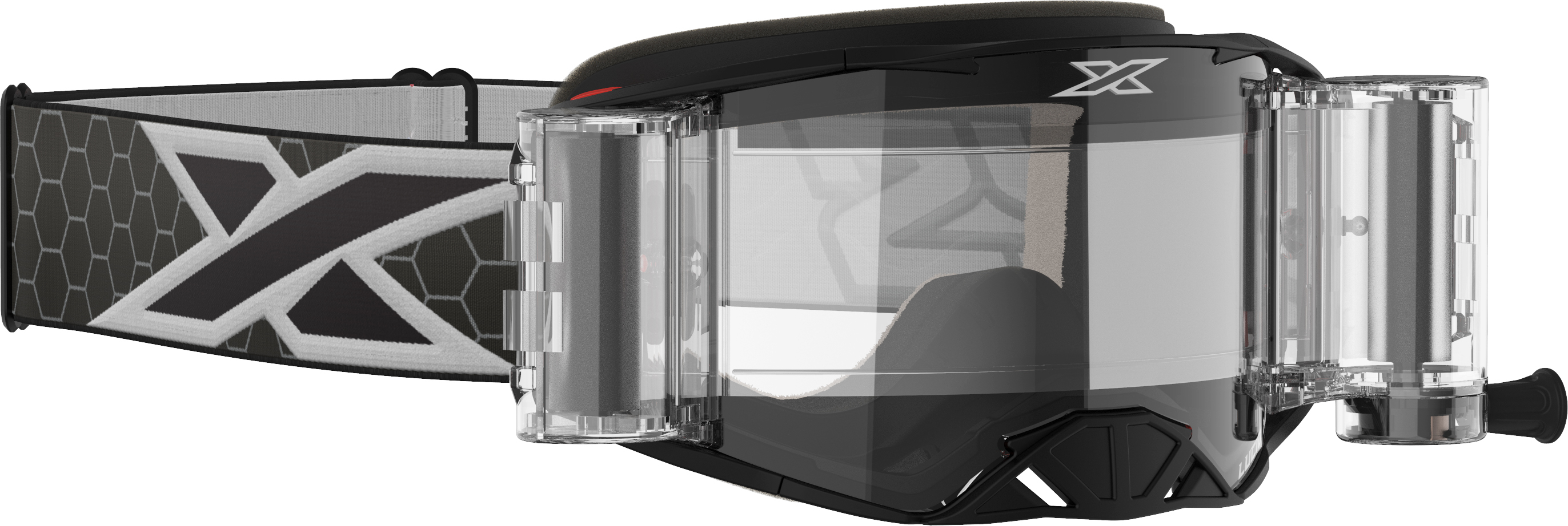 EKS Brand Lucid Goggle Race Pack Black/White Zip Off Clear Lens - Offroad goggles with Zip-Off film system, Black/White - Click Image to Close